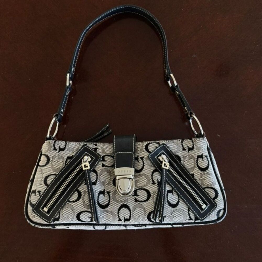 Guess Monogram Baguette Shoulder Bag